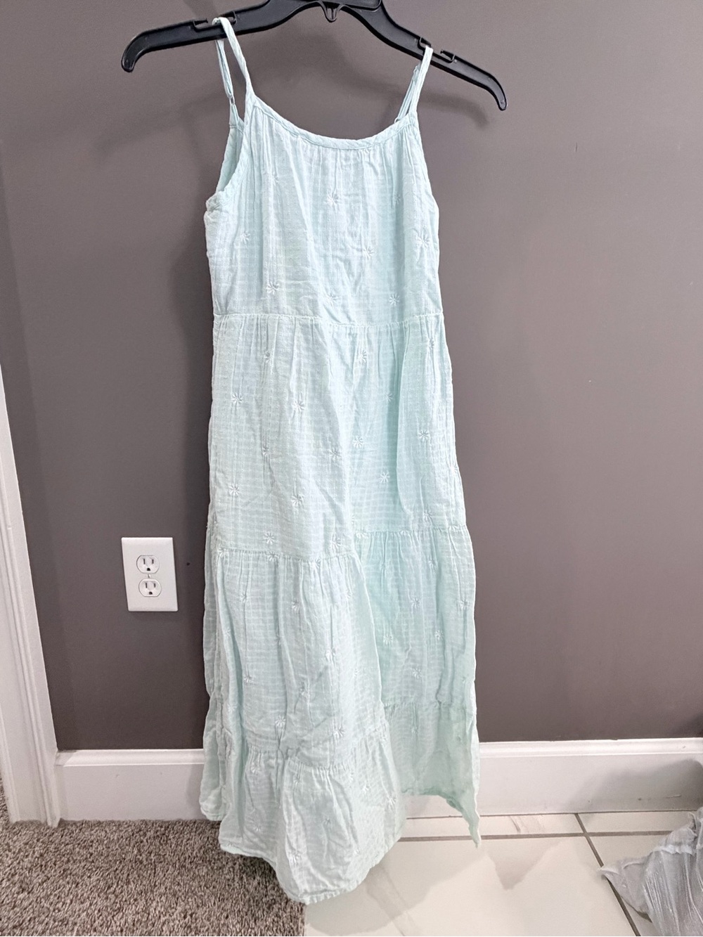 Cat & Jack Light Blue Tiered Spaghetti-Strap Maxi Dress